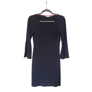 Boden Classic Miriam Fit & Flare Black Stretch Jersey Bell Sleeve Dress, Size 6
